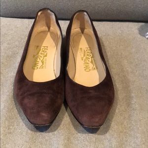 Salvatore Ferragamo brown suede shoes